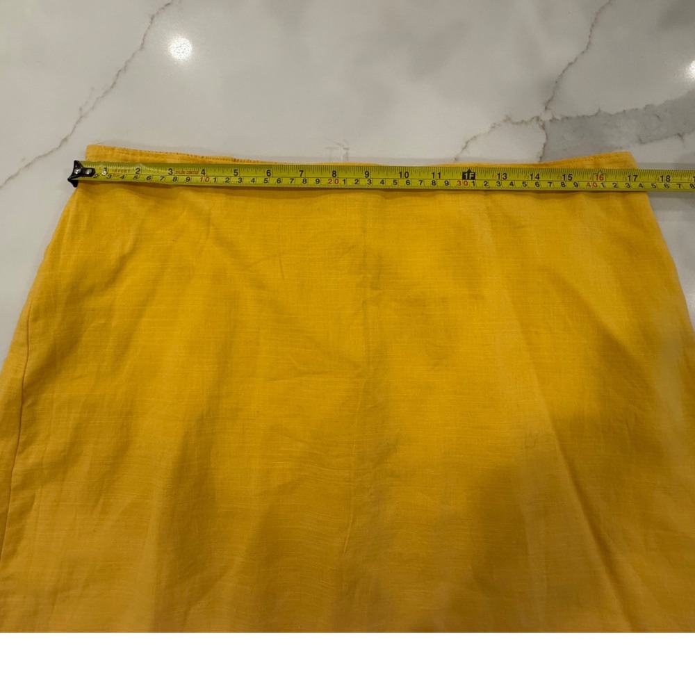 Abercrombie & Fitch Yellow 100% Cotton Mini Skirt Side Zip Size L 186K0015 - Picture 3 of 8
